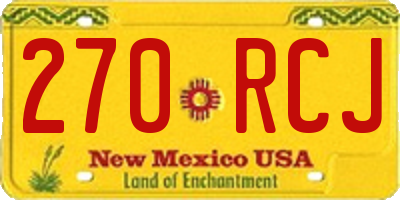 NM license plate 270RCJ