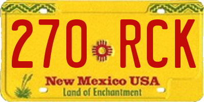 NM license plate 270RCK