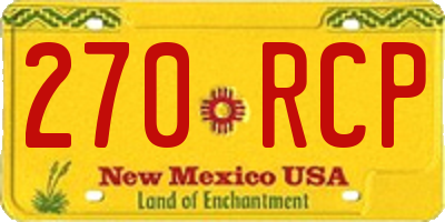NM license plate 270RCP