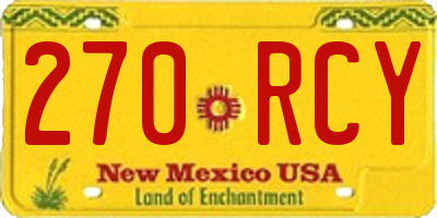 NM license plate 270RCY