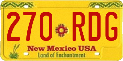 NM license plate 270RDG