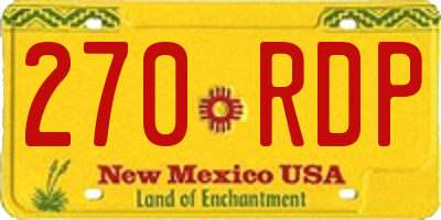 NM license plate 270RDP