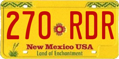 NM license plate 270RDR