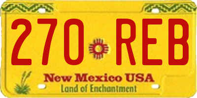 NM license plate 270REB