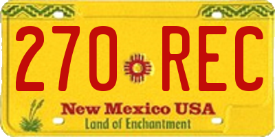 NM license plate 270REC