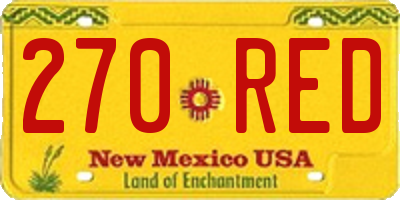 NM license plate 270RED