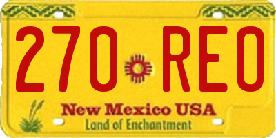 NM license plate 270REO