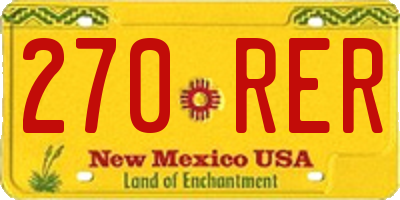 NM license plate 270RER