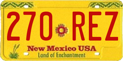 NM license plate 270REZ