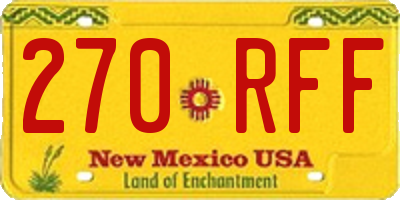 NM license plate 270RFF