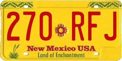 NM license plate 270RFJ
