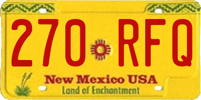 NM license plate 270RFQ