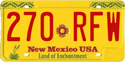 NM license plate 270RFW