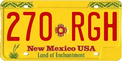 NM license plate 270RGH