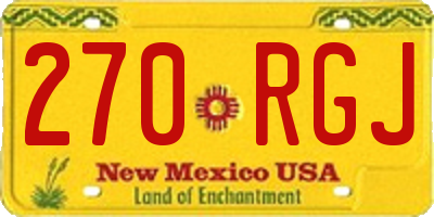 NM license plate 270RGJ