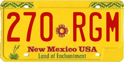 NM license plate 270RGM