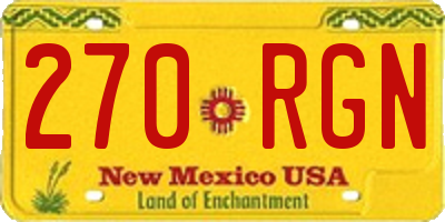 NM license plate 270RGN