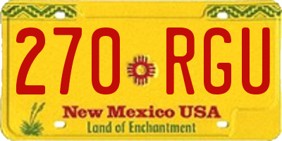 NM license plate 270RGU