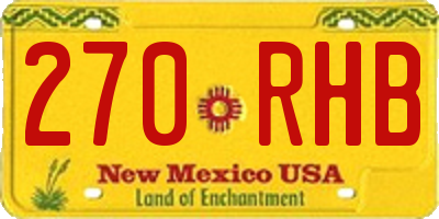 NM license plate 270RHB