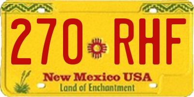 NM license plate 270RHF