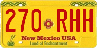 NM license plate 270RHH