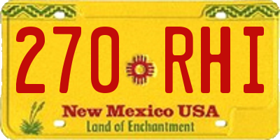 NM license plate 270RHI