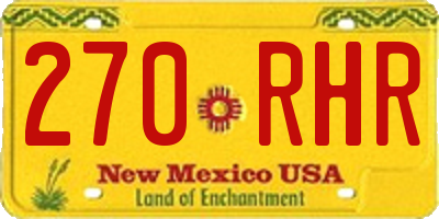 NM license plate 270RHR