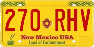 NM license plate 270RHV