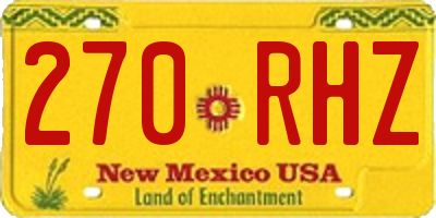 NM license plate 270RHZ