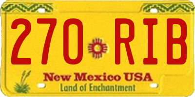NM license plate 270RIB