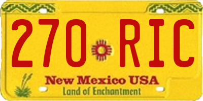 NM license plate 270RIC
