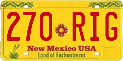 NM license plate 270RIG