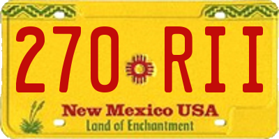 NM license plate 270RII