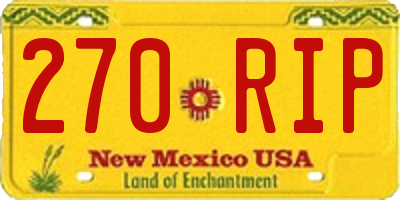 NM license plate 270RIP