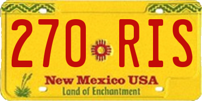 NM license plate 270RIS