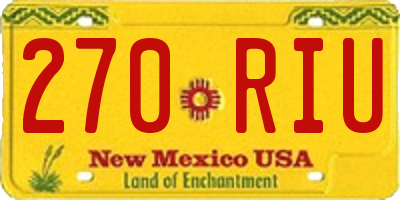 NM license plate 270RIU