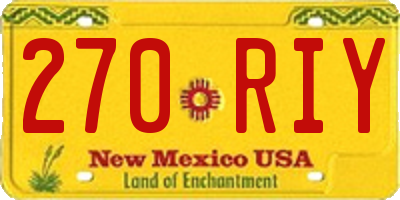 NM license plate 270RIY
