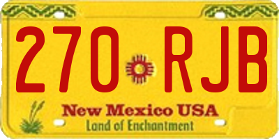 NM license plate 270RJB