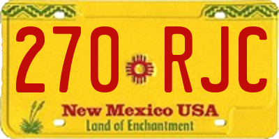 NM license plate 270RJC