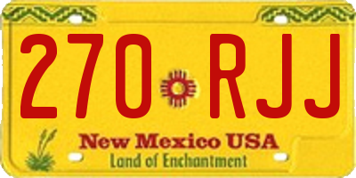NM license plate 270RJJ