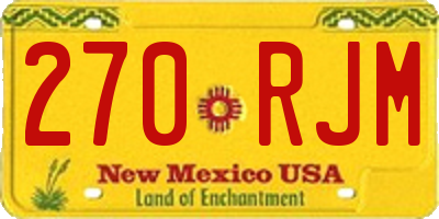 NM license plate 270RJM