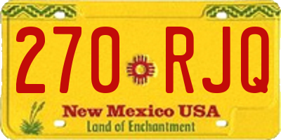 NM license plate 270RJQ