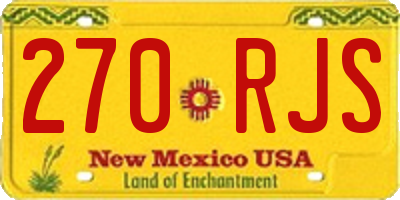 NM license plate 270RJS