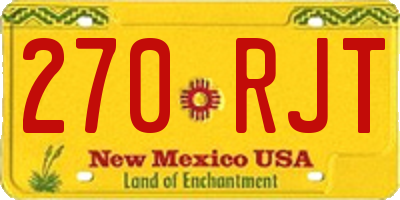 NM license plate 270RJT
