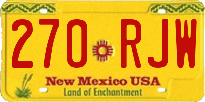 NM license plate 270RJW