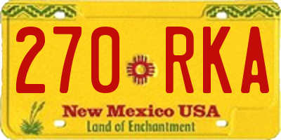 NM license plate 270RKA