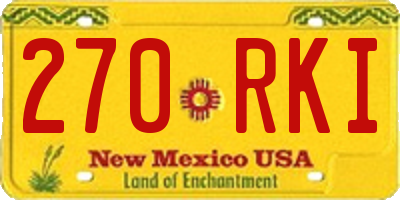 NM license plate 270RKI