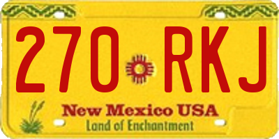 NM license plate 270RKJ