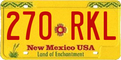 NM license plate 270RKL