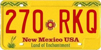 NM license plate 270RKQ